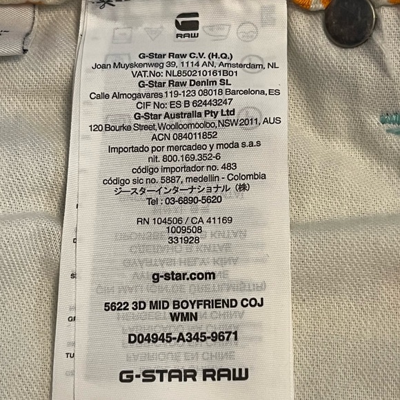 G Star Raw Elwood 5622 3D Mid Boyfriend Hawaii Aloha Print Jeans Pharrell 33x28 - Picture 11 of 16